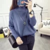 Fashion Hairy Turtleneck Sweater Women Autumn Winter Long Sleeve All Match Pullover Korean Street Casual Solid Knitted Jumper - Image 3