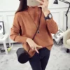 Fashion Hairy Turtleneck Sweater Women Autumn Winter Long Sleeve All Match Pullover Korean Street Casual Solid Knitted Jumper - Image 6