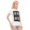 Funky Mom Design-All-Over Print Women's Round Neck T-Shirt | 190GSM Cotton-White - Image 2