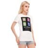 No Drama Elephant Design-All-Over Print Women's Round Neck T-Shirt | 190GSM Cotton-White - Image 2