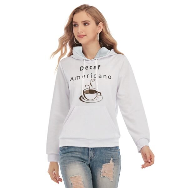 Decaf Americano Design-All-Over Print Women's Slim Pullover Hoodie