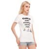 Girls Just Wanna Have Fun Design-All-Over Print Women's Round Neck T-Shirt | 190GSM Cotton-White - Image 2