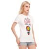 I Love Flower Peace Design-All-Over Print Women's Round Neck T-Shirt | 190GSM Cotton-White - Image 2