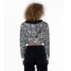 Fashion Grafitti All-Over Print Women's Crop Top Hoodie-eb105 - Image 4