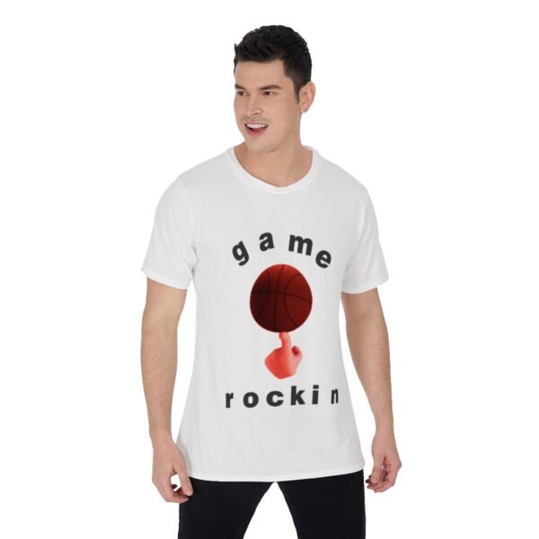 Game Rockin Design-All-Over Print Men's O-Neck T-Shirt-White