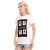 Funky Mom Design-All-Over Print Women's Round Neck T-Shirt | 190GSM Cotton-White - Image 3