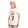 I Love Flower Peace Design-All-Over Print Women's Round Neck T-Shirt | 190GSM Cotton-White - Image 3