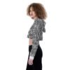 Fashion Grafitti All-Over Print Women's Crop Top Hoodie-eb105 - Image 3