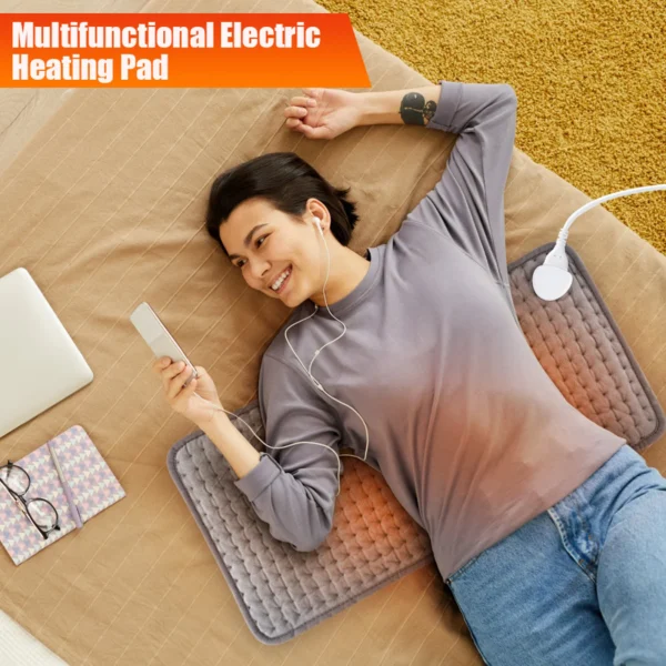 75W Electric Heating Pad for Back Pain 10 Heat Level Soft Heat Pad for Moist Dry Therapy 3 Timer Settings Warm Shawl Body Warmer