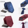 Men ties necktie Men's vestidos business wedding tie Male Dress legame gift gravata England Stripes JACQUARD WOVEN 6cm - Image 4