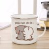 New Peach and Goma cat Enamel cup Coffee tea Mug cute animal Breakfast Dessert milk water cup couple gift - Image 4