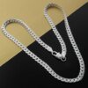 Nice 925 Sterling Silver 6MM Full Sideways Chain Necklace For Women Men Fashion Jewelry Sets Wedding Gift - Image 3