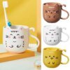 Cute Cat Mouthwash mug Toothbrush Cup Home Travel Cartoon Thickened Wash Cup Plastic mugs - Image 3