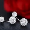 CHSHINE Promotion 925 Sterling Silver Fashion U Bend Shiny Shambhala Ball Ladies Stud Earrings Jewelry Free Wholesale Gifts - Image 6