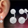 CHSHINE Promotion 925 Sterling Silver Fashion U Bend Shiny Shambhala Ball Ladies Stud Earrings Jewelry Free Wholesale Gifts - Image 2