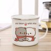 New Peach and Goma cat Enamel cup Coffee tea Mug cute animal Breakfast Dessert milk water cup couple gift - Image 5