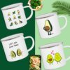 Funny Avocado Print Mugs Creative Enamel Coffee Cups Drink Dessert Breakfast Milk Cup Cute Juice Mugs Handle Drinkware Best Gift - Image 2