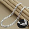 Nice 925 Sterling Silver 6MM Full Sideways Chain Necklace For Women Men Fashion Jewelry Sets Wedding Gift - Image 2