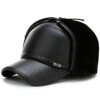 High Quality PU Leather Hats Winter First Layer Cowhide Warm Earmuffs Bomber Caps Plus Velvet Thicken Man Bone Caps Dad Hat - Image 7