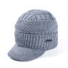 Unisex Warm Winter Hats Stylish Add Fur Lined Soft Beanie Cap With Brim Thick Winter Knitted Hats For Men & Women Dropshipping - Image 5