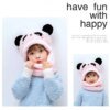 Children Cartoon Cute Bear Rabbit Hat Scarf Girls Boys Winter Soft Thicken Scarves Beanie Double Warm Fleece Kids Hats - Image 6