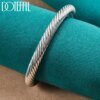DOTEFFIL 925 Sterling Silver Screw Thread Bangle For Woman Man Wedding Party Engagement Fashion Charm Jewelry - Image 3