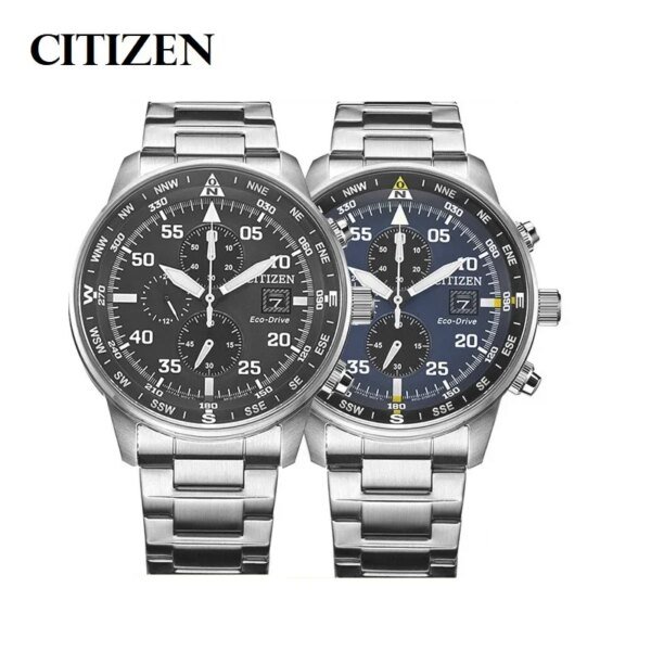 Citizen Fashion Men Stainless Steel Watch Luxury Calendar Quartz Wrist Watch