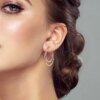 Fashionable 925 Sterling Silver Rose Gold & Silver & Gold Large Double Ring Earrings Original Women's Fashion Jewelry - Image 5