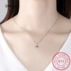 925 Silver Rhodium plating 1 Carat VVS1 Diamond Test Round Shape Moissanite Pendant Necklace Women Classic Gemstone Necklace - Image 6