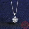 925 Silver Rhodium plating 1 Carat VVS1 Diamond Test Round Shape Moissanite Pendant Necklace Women Classic Gemstone Necklace - Image 3