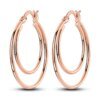 Fashionable 925 Sterling Silver Rose Gold & Silver & Gold Large Double Ring Earrings Original Women's Fashion Jewelry - Image 4