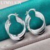 URMYLADY 925 Sterling Silver 25mm Multiple Rings Earrings Ear Loops for Women Charm Wedding Engagement Fashion Party Jewelry - Image 6