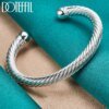 DOTEFFIL 925 Sterling Silver Screw Thread Bangle For Woman Man Wedding Party Engagement Fashion Charm Jewelry - Image 7