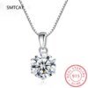 925 Silver Rhodium plating 1 Carat VVS1 Diamond Test Round Shape Moissanite Pendant Necklace Women Classic Gemstone Necklace - Image 2