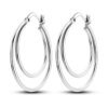 Fashionable 925 Sterling Silver Rose Gold & Silver & Gold Large Double Ring Earrings Original Women's Fashion Jewelry - Image 2