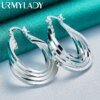 URMYLADY 925 Sterling Silver 25mm Multiple Rings Earrings Ear Loops for Women Charm Wedding Engagement Fashion Party Jewelry - Image 7