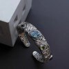 New 925 Sterling Silver Treasure Blue Purple Stone Bracelet Bangle For Woman Girl Fashion Jewelry Gift - Image 7