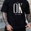 3D printed men's T-shirt,loose T-shirt design with OK print on top - Image 3