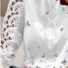 Women's Shirts Fashion Elegant Long Sleeve Butterfly Print - Image 5