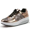 Fashion Sequin Casual Shoes for Women Breathble Lace-Up Sneakers - Image 3