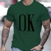 3D printed men's T-shirt,loose T-shirt design with OK print on top - Image 4