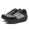 Fashion Sequin Casual Shoes for Women Breathble Lace-Up Sneakers - Image 2