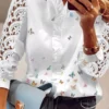 Women's Shirts Fashion Elegant Long Sleeve Butterfly Print - Image 2