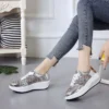Fashion Sequin Casual Shoes for Women Breathble Lace-Up Sneakers - Image 6