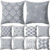 NEW Modern Nodic Style Geometric Gray Pillows Case Hot Polyester Grey Plaids Stripe Cushion Covers - Image 3