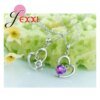 925 Sterling Silver Jewelry Sets Romantic Lovely CZ Crystal Necklace Pendant Earrings for Women - Image 4