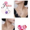 925 Sterling Silver Jewelry Sets Romantic Lovely CZ Crystal Necklace Pendant Earrings for Women - Image 7