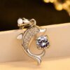 Real 925 Sterling Silver Jewelry Crystal Dolphin Charm Box Chain Pendants&Necklaces Party Gift - Image 4