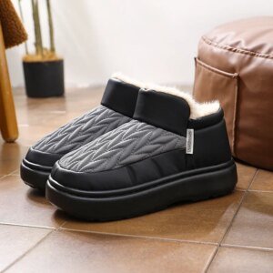 Men Winter Waterproof Outdoor Shoes Man House Indoor Non-slip Footwear- 42-43 Size - Gray Only