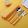 Chopsticks Spoons Sets Of Stainless Steel Portable Tableware for Students Three-Piece Sets - Image 5
